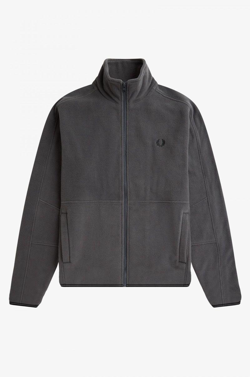 Black Fred Perry Polar Fleece Track Men's Jackets | PH 1235EBCX